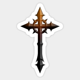 Bronze Burned Cross Sticker